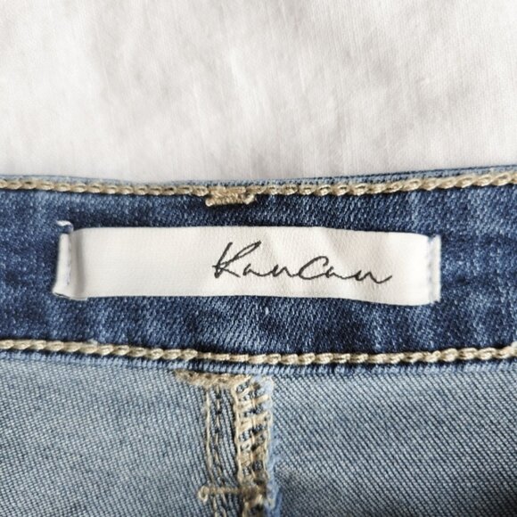 KanCan Raw Hem Denim Mini Skirt 9/28 - Picture 4 of 6